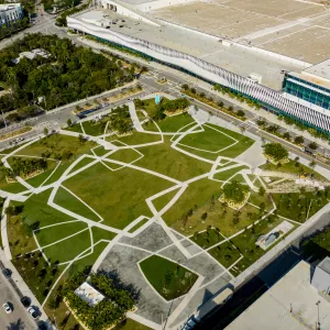 Aerial courtyard view 