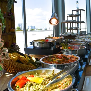 Catering Station with food set up