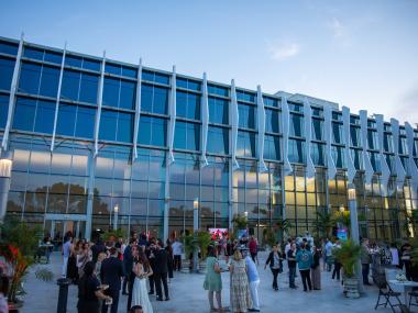 Event attendees during outdoor reception at the MBCC’s terrace