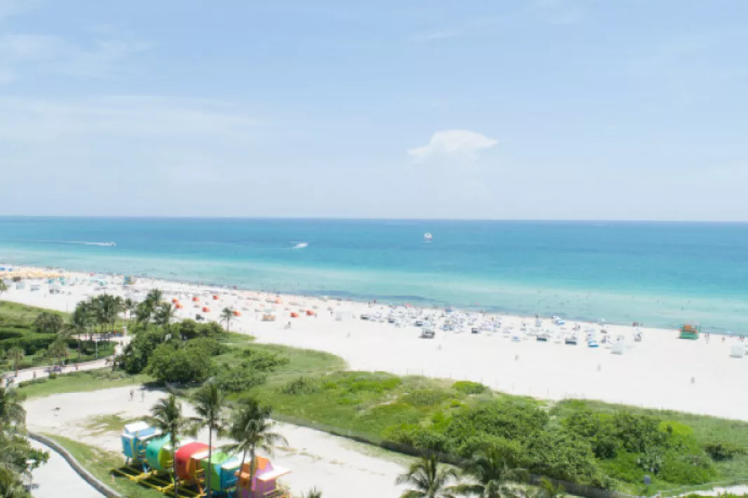 Overhead view of miami beach