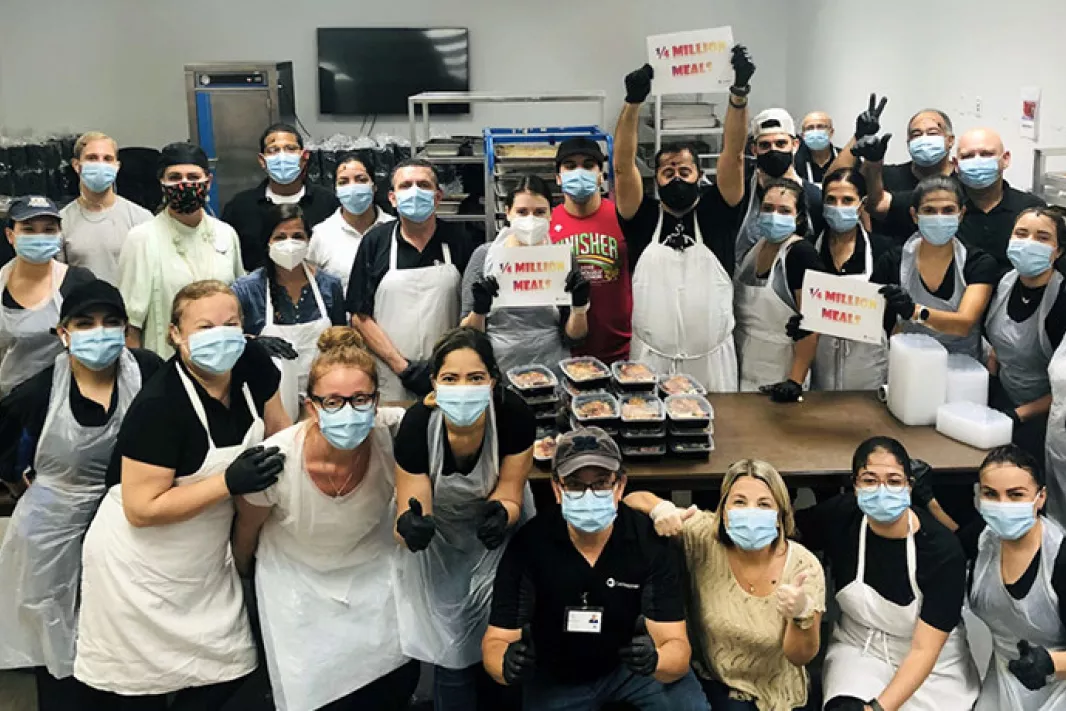 Centerplate team posing in the kitchen