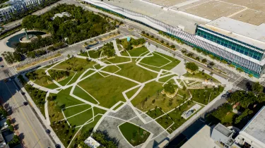 Aerial courtyard view