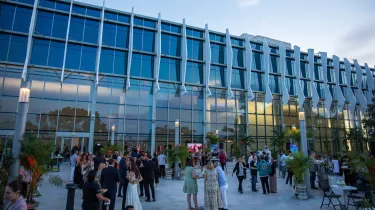 Event attendees during outdoor reception at the MBCC’s terrace